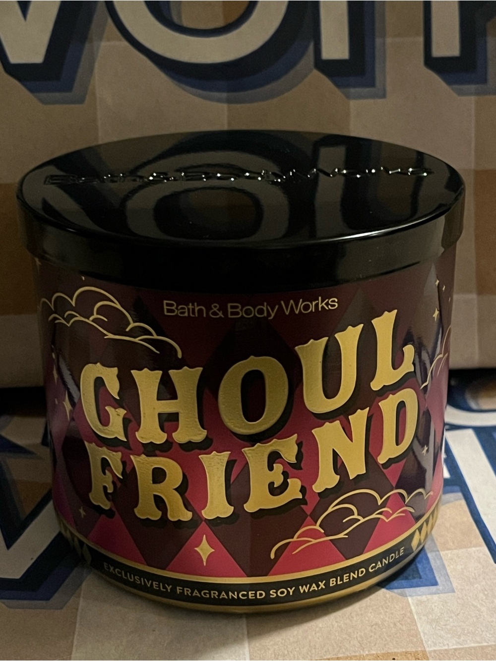 Bath & Body Works Ghoul Friend Candle - Black & Purple & Gold